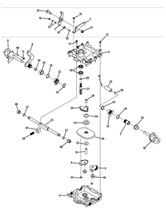 Steering Assembly Diagram and Parts List for Z-FORCES48-KH 53AH5FJB050-22HP Cub Cadet Lawn Tractor